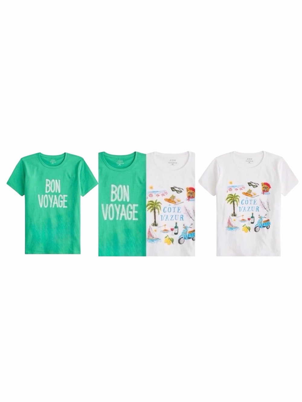 NWT! Lot of (2) J. Crew Travel-Themed Cotton Graphic Tees. Size Medium.